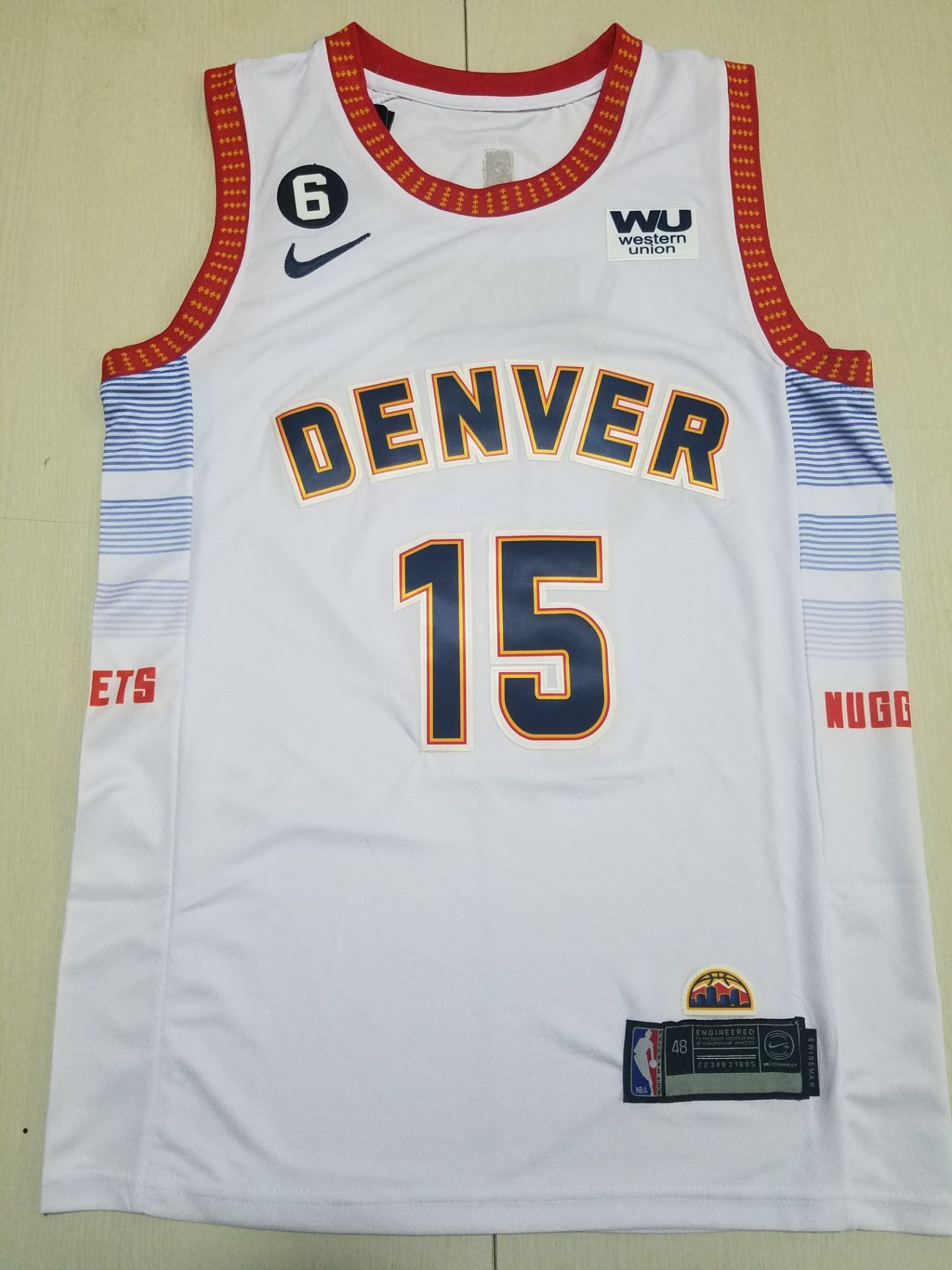 Men Denver Nuggets #15 Nikola Jokic White Nike City Edition 2022 NBA Jersey->denver nuggets->NBA Jersey